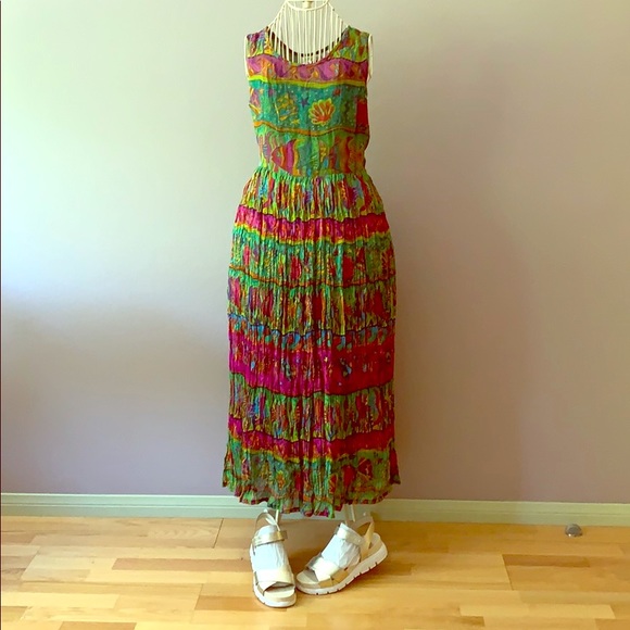 VTG 🐠 🐚 Colorful Fish dress Vibrant STUNNING - Picture 4 of 16